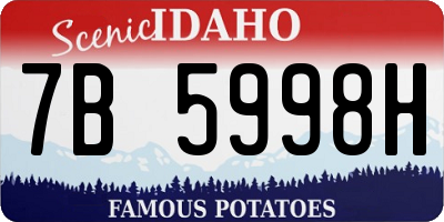 ID license plate 7B5998H