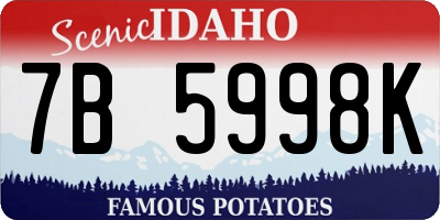 ID license plate 7B5998K