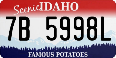 ID license plate 7B5998L
