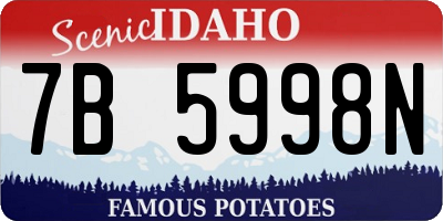 ID license plate 7B5998N