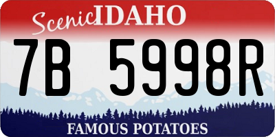 ID license plate 7B5998R