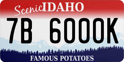 ID license plate 7B6000K