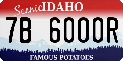 ID license plate 7B6000R