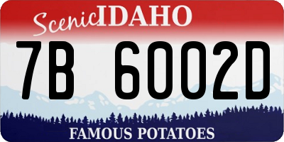 ID license plate 7B6002D