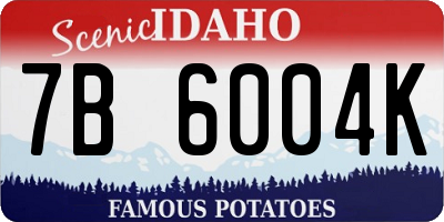 ID license plate 7B6004K