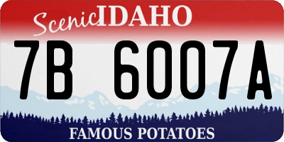 ID license plate 7B6007A