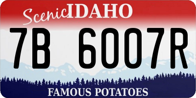 ID license plate 7B6007R