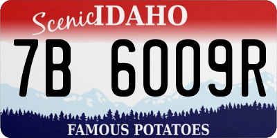 ID license plate 7B6009R