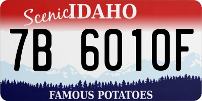 ID license plate 7B6010F