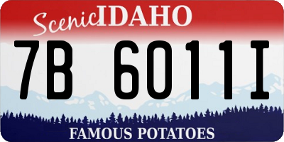 ID license plate 7B6011I