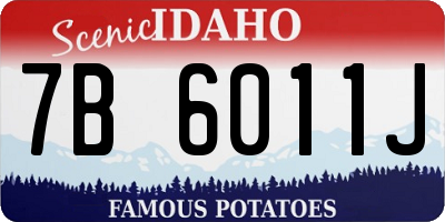 ID license plate 7B6011J
