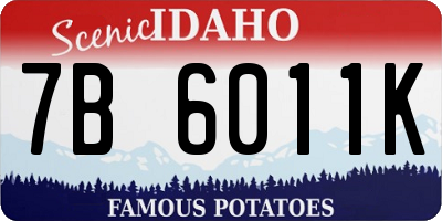 ID license plate 7B6011K