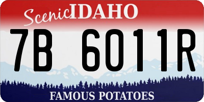 ID license plate 7B6011R