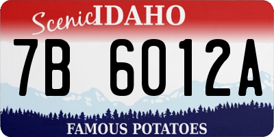 ID license plate 7B6012A