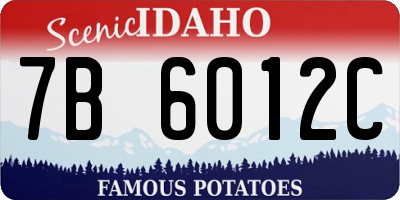 ID license plate 7B6012C