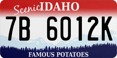 ID license plate 7B6012K