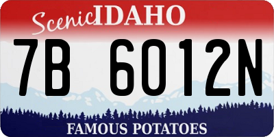 ID license plate 7B6012N