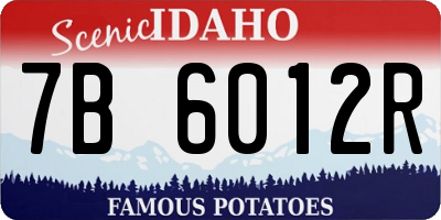 ID license plate 7B6012R
