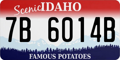 ID license plate 7B6014B