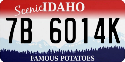 ID license plate 7B6014K