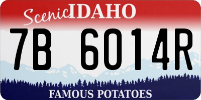 ID license plate 7B6014R