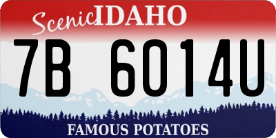 ID license plate 7B6014U