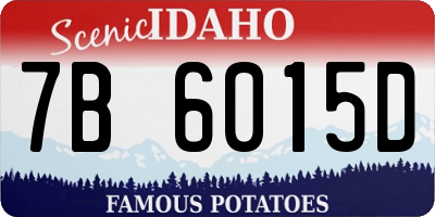 ID license plate 7B6015D