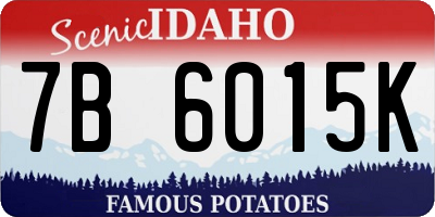 ID license plate 7B6015K