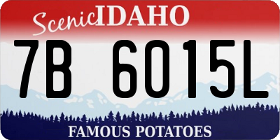 ID license plate 7B6015L
