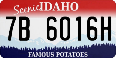 ID license plate 7B6016H