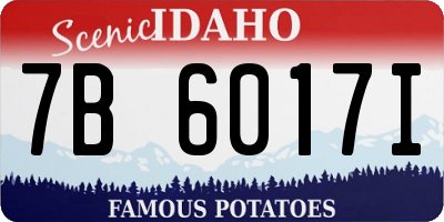 ID license plate 7B6017I