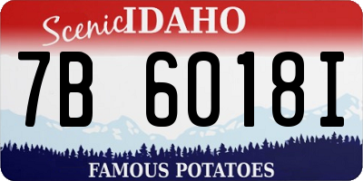 ID license plate 7B6018I