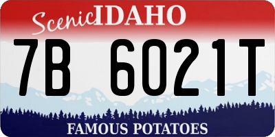 ID license plate 7B6021T