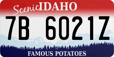 ID license plate 7B6021Z