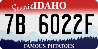 ID license plate 7B6022F