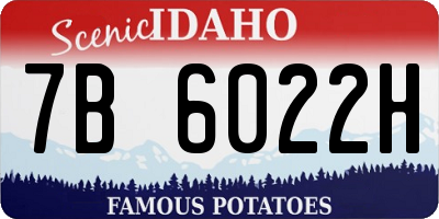 ID license plate 7B6022H