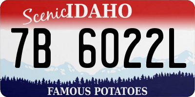 ID license plate 7B6022L