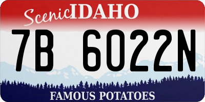 ID license plate 7B6022N
