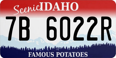 ID license plate 7B6022R
