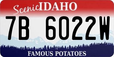 ID license plate 7B6022W