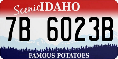 ID license plate 7B6023B