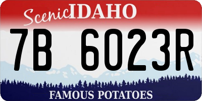 ID license plate 7B6023R