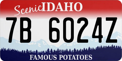 ID license plate 7B6024Z