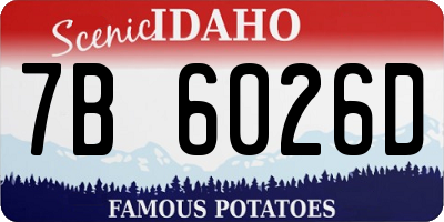 ID license plate 7B6026D