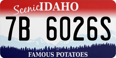 ID license plate 7B6026S