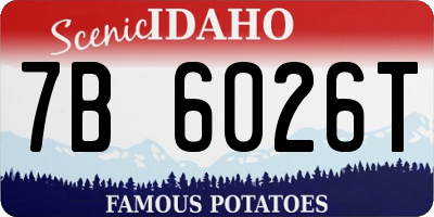 ID license plate 7B6026T