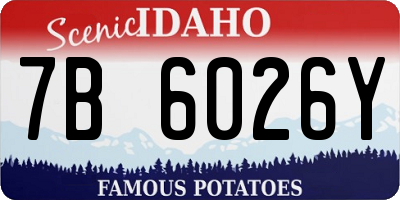 ID license plate 7B6026Y