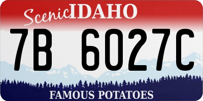 ID license plate 7B6027C
