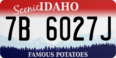 ID license plate 7B6027J