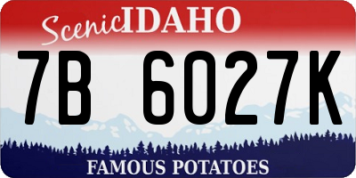 ID license plate 7B6027K